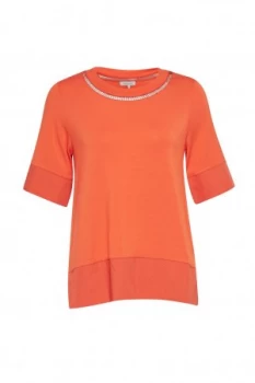 Image of Great Plains Sudbury Stretch Neck Trim Top Scarlet