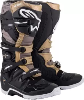 Image of Alpinestars Tech 7 Enduro Drystar Motocross Boots, black-gold, Size 40 41, black-gold, Size 40 41