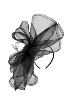 Image of Black Large Hat Fascinator