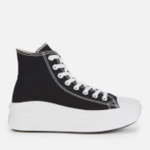 Image of Converse Womens Chuck Taylor All Star Move Hi-Top Trainers - Black/Natural Ivory/White - UK 4