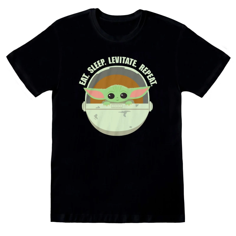Image of Star Wars Star Wars Men Eat Sleep Levitate T-Shirt in Black Size: large Black L Male 5059444943737