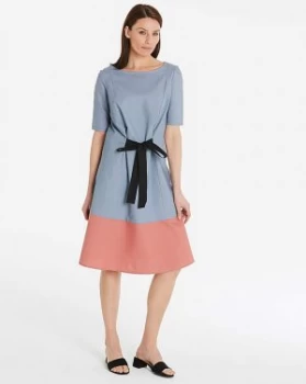 Image of I.Scenery Tie Front Colour Block Dress