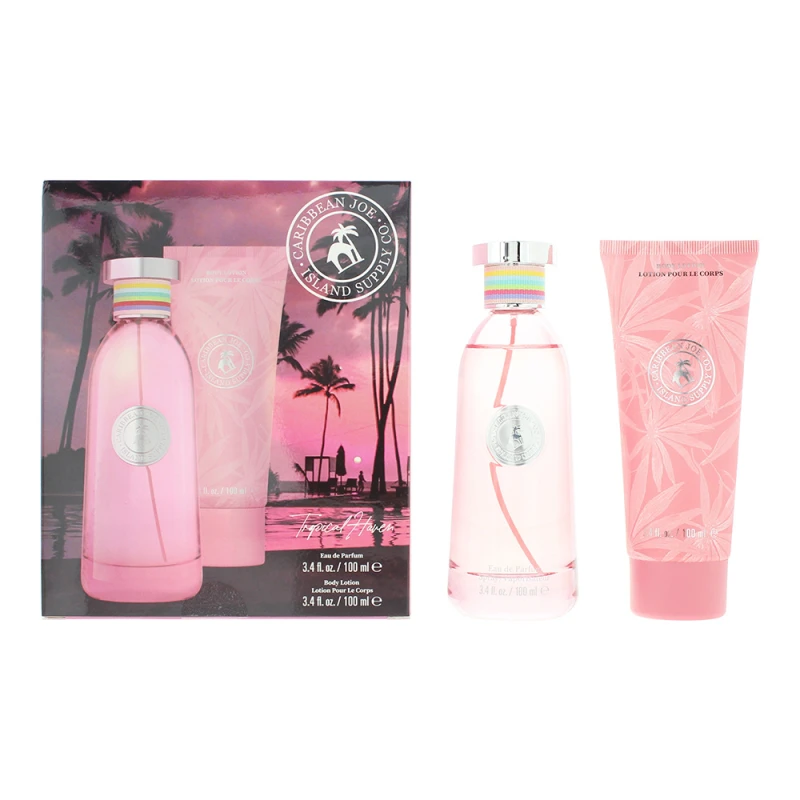 Image of Caribbean Joe Island Supply Tropical Haven Photobox 2 Piece Gift Set: Eau de Parfum 100ml - Body Lotion 100ml