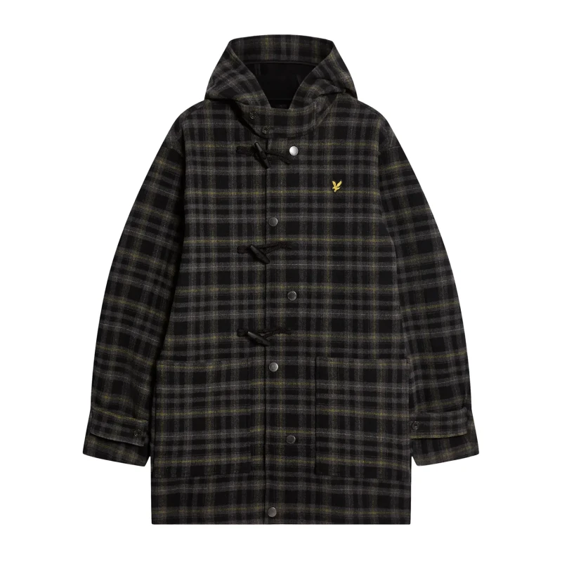 Image of Lyle & Scott Tartan modular coat Lyle & Scott Noir Male 2XL