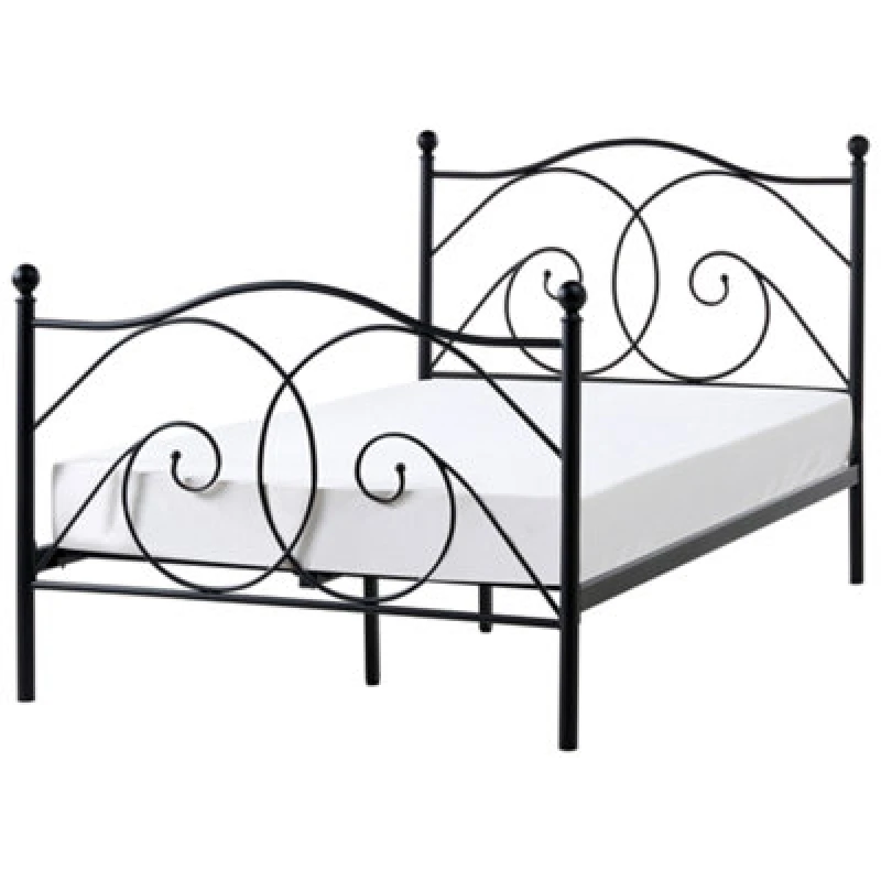 Image of Beliani Bed Metal Dinard 120 X 200 Cm (Eu Small Double) Black