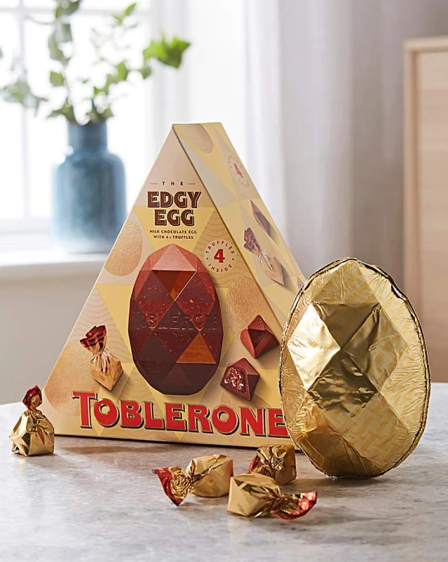 Image of Cadbury Gifts Direct Toblerone The Edgy Egg Truffles Milk Chocolate Easter Egg 286g 4315472