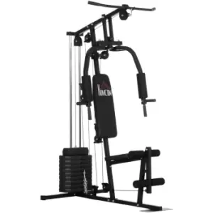 Image of Homcom - Multifunction Home Gym Machine with 45kg Weights for Full Body Workout - Black