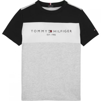 Image of Tommy Hilfiger Colour Block Essential T Shirt - Grey PZ1