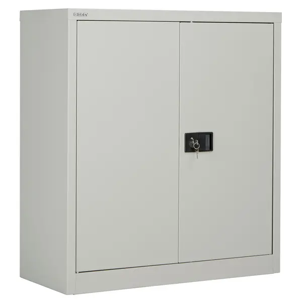 Image of Bisley Steel Double Door Contract Cupboard with 1 Shelf - Goose Grey