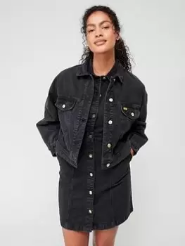 Image of Barbour International Lorimer Lightweight Denim Jacket - Washed Black, Size 12, Women