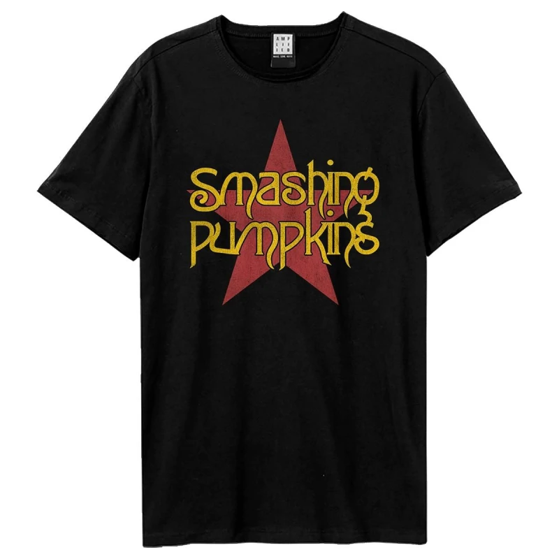 Image of Amplified Amplified Men Star Logo The Smashing Pumpkins T-Shirt in Black Size: X-Small Black XS Male 5063852068975