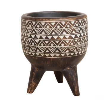 Image of Aztec Patterned Decorative Planter - 13cm