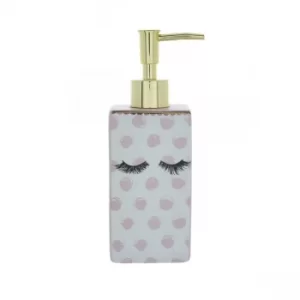 Image of Eyelash Soap Dispenser Pink and Gold 12.5cm