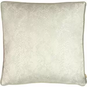 Image of Kai Viper Snake Skin Print Piped Edge Cushion Cover, Pewter, 50 x 50 Cm
