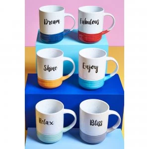 Image of Set of 6 Slogan Mugs