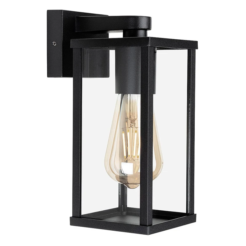 Image of Firstlight Dakota Down Outdoor Wall Lantern in Black