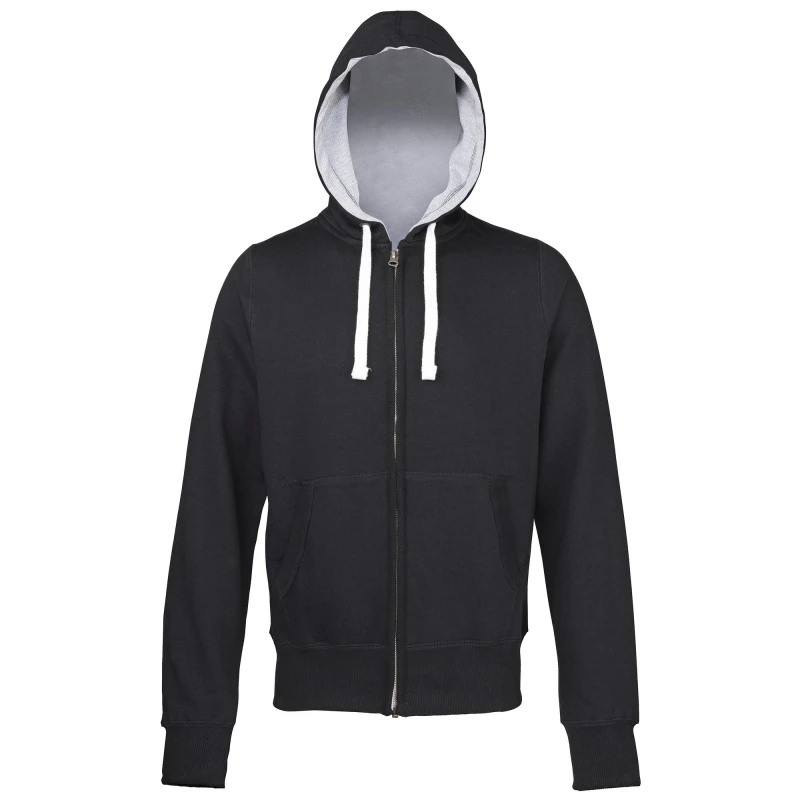 Image of AWDis AWDis Men Chunky Premium Heavyweight Hooded Sweatshirt Hoodie Zoodie in Black Size: Small Black S Male 5055747778229