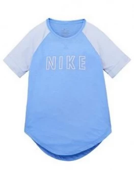 Image of Nike Girls Dry Trophy Short Sleeve Top - Blue