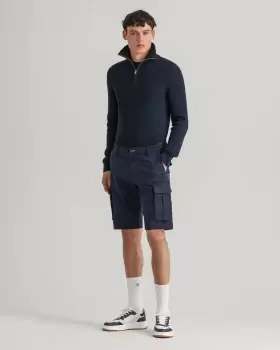 Image of GANT Men Relaxed Fit Twill Cargo Shorts (34) Blue