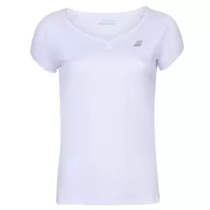 Image of Babolat Poly Cap Sleeve T Shirt Womens - White