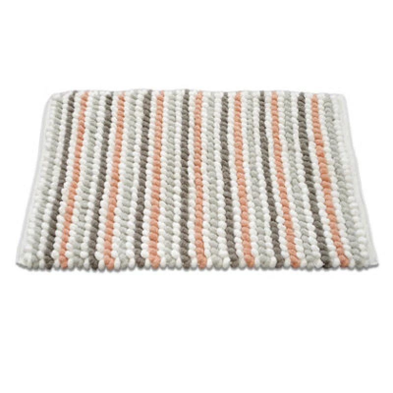 Image of Allure Bath Fashions Striped Chunky Bobble Bath Mat - Blush Pink
