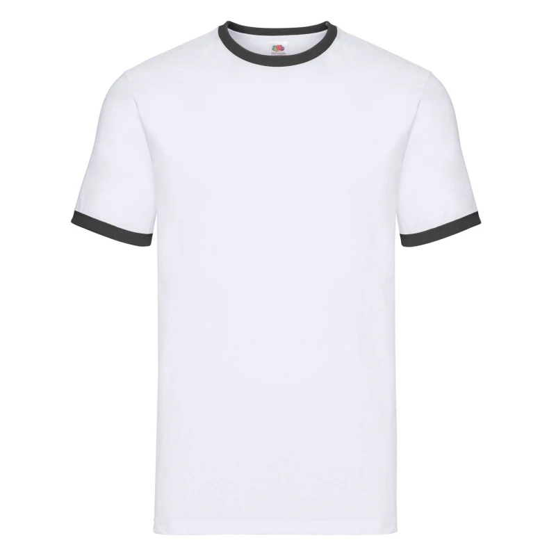 Image of Fruit Of The Loom Fruit of the Loom Men Ringer T-Shirt in Black Size: 3X-Large Black XXXL Male 5063527385147