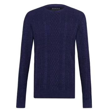 Image of Howick Crosby Cable Knit Sweater - Denim