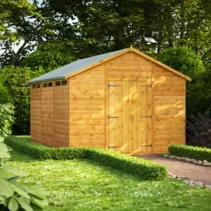 Image of Power Sheds 12 x 10ft Double Door Apex Shiplap Dip Treated Security Shed