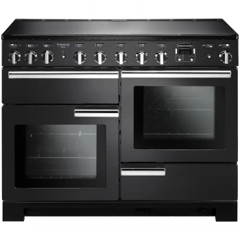 Image of Rangemaster PDL110EICBC Professional Deluxe 110cm Induction Range Cooker - Charcoal Black And Chrome Trim