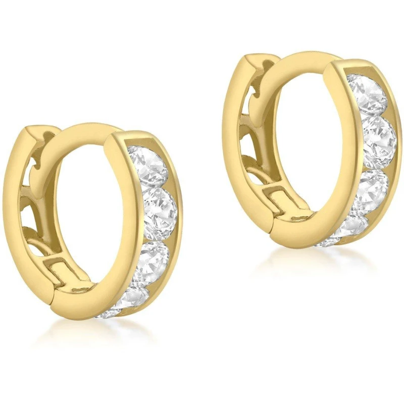 Image of Be You 9ct Gold CZ Huggy Earring Gold female One Size