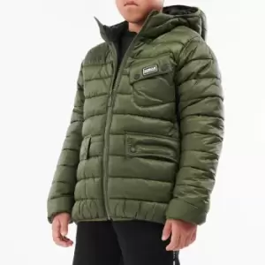 Image of Barbour International Boys' Ouston Hooded Quilted Jacket - Olive - 10-11 Years