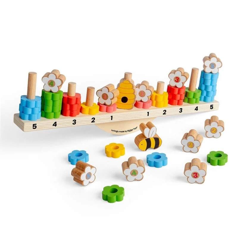 Image of Bigjigs Toys Wooden Bee Balanced Game, 44 Play Pieces Multi unisex