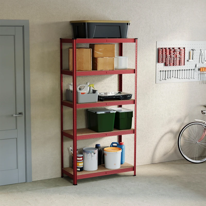 Image of Lassic Home Vida 5 Tier Garage Shelf Red unisex 5 Tier
