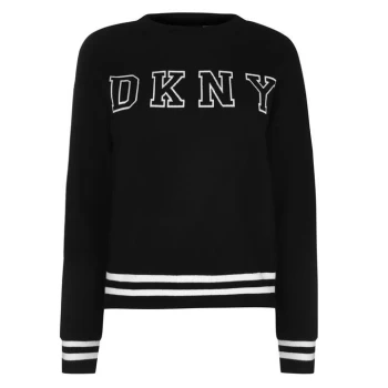 Image of DKNY Varsity Logo Jumper - Black