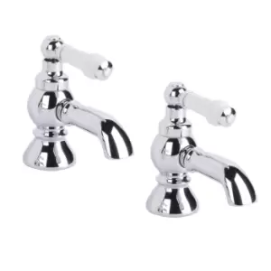 Image of Chrome Bath Pillar Taps - Cambridge