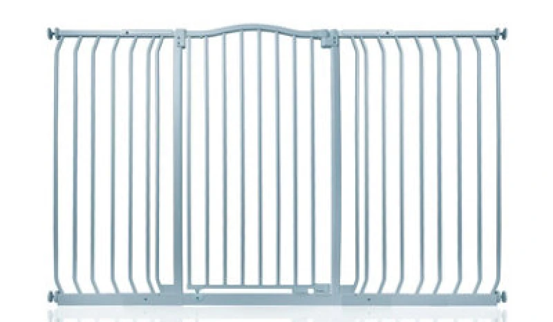 Image of Safetots Extra Tall Curved Top Safety Gate, 152Cm - 161Cm, Matt Grey, Extra Tall 100Cm In Height, Pressure Fit Stair Gate