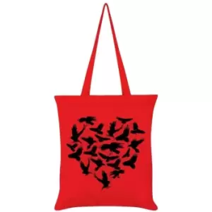 Image of Grindstore Raven Heart Tote Bag (One Size) (Red/Black) - Red/Black