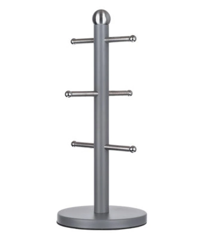 Image of Innoteck Essentials Stainless Steel Mug Tree With 6 Hooks - Grey
