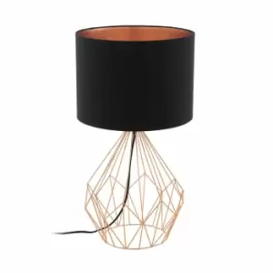 Image of Eglo Geometric Copper And Black Table Lamp