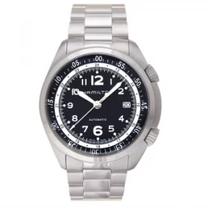 Image of Khaki Aviation Automatic Black Dial Aluminium Mens Watch