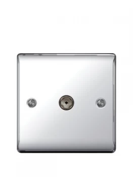 Image of British General Electrical Raised Coax TV Aerial Socket - Polished Chrome