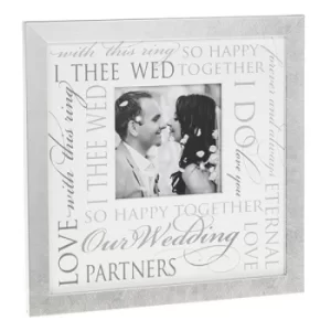 Image of Silver Mount Frame Wedding 4x4