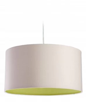 Image of 1 Light Round Ceiling Pendant Cream, Green Inside, E27
