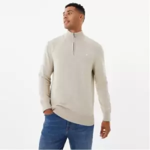 Image of Jack Wills Funnel Neck Half Zip Jumper - Beige