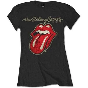 Image of The Rolling Stones - Plastered Tongue Womens XX-Large T-Shirt - Black