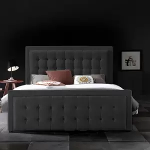 Image of Swain Bed Super King Plush Velvet Black