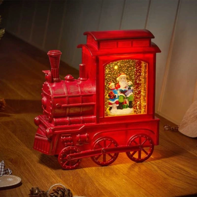 Image of 17cm Battery Operated Light up SnowSwirl All Aboard! Christmas Decoration with LEDs