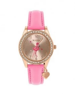 Image of Tikkers Tikkers Flamingo Dial Flamingo Charm Strap Watch
