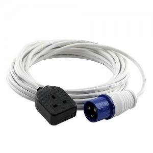 Image of Zexum 16A 230V Black Male to 1 Gang Socket Hook Up Extension Cable Lead - 1m