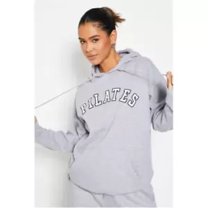 Image of I Saw It First Pilates Oversized Slogan Hoodie - Grey